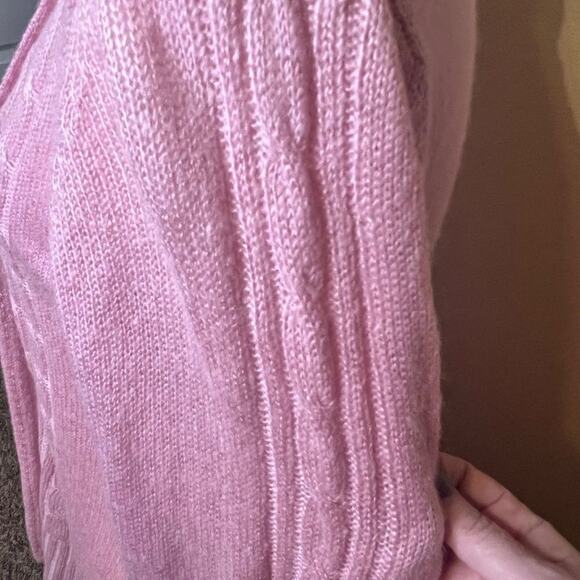 Jason Maxwell cardigan sweater soft pink lightweight open front long length Sz L - Picture 4 of 8